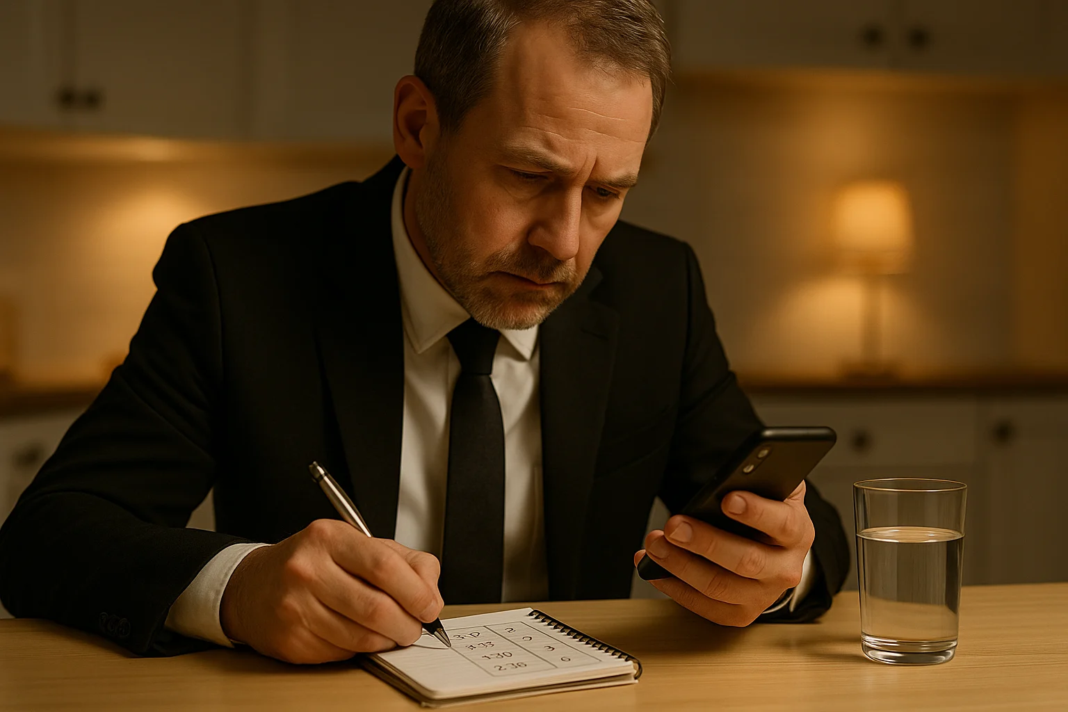 Mann dokumentiert Beschwerden auf dem Smartphone zur Vorbereitung auf einen Arzttermin