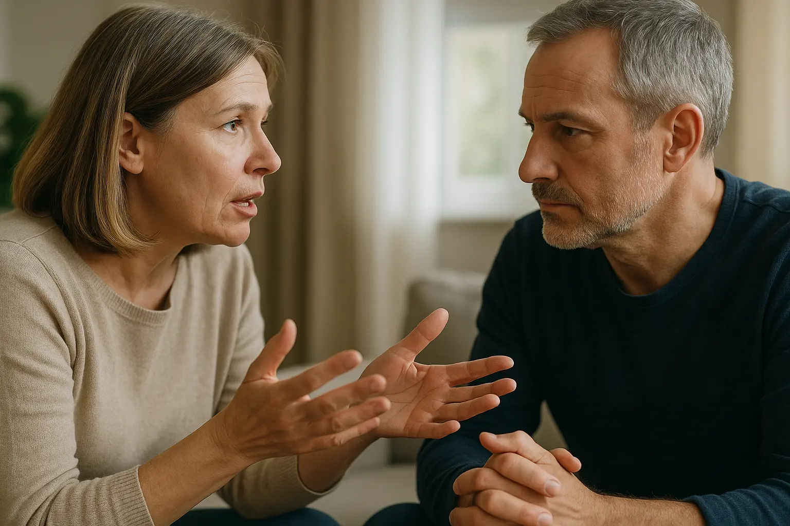 Ein Partner spricht, der andere hört aufmerksam und zugewandt zu
